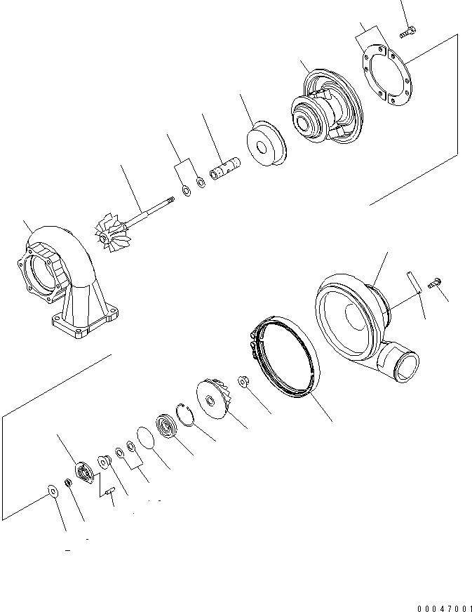 Engines Komatsu / SAA6D125E-5B S/N 560001-UP(SAA6D1IE) / TURBOCHARGER (INNER PARTS)(030070 : A1530-B3L2)
