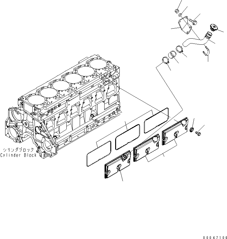 Engines Komatsu / SAA6D125E-5B S/N 560001-UP(SAA6D1IE) / CAM FOLLOWER COVER AND OIL FILLER(030220 : A2060-A3H6)