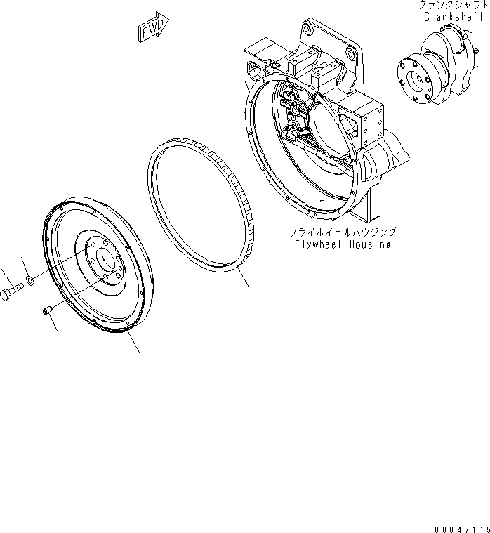 Engines Komatsu / SAA6D125E-5B S/N 560001-UP(SAA6D1IE) / FLYWHEEL(030250 : A2230-A3F4)