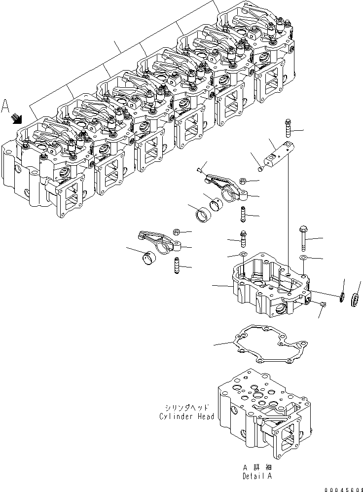 Engines Komatsu / SAA6D125E-5B S/N 560001-UP(SAA6D1IE) / ROCKER ARM AND HOUSING(030320 : A2410-B3B8)