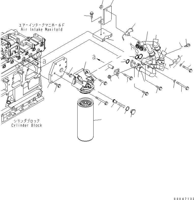 Engines Komatsu / SAA6D125E-5B S/N 560001-UP(SAA6D1IE) / OIL FILTER AND PIPING(030340 : A3110-A3K2)