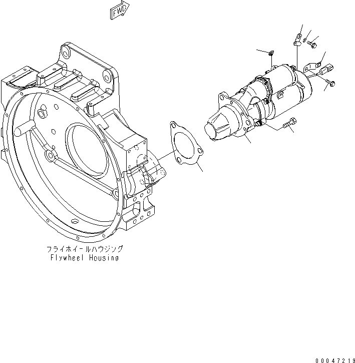 Engines Komatsu / SAA6D125E-5B S/N 560001-UP(SAA6D1IE) / STARTING MOTOR MOUNTING (11KW)(030600 : A6210-A3H8)