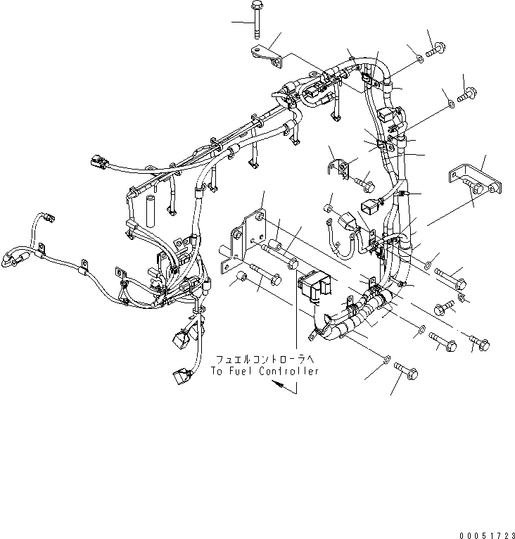 Engines Komatsu / SAA6D125E-5B S/N 560001-UP(SAA6D1IE) / ELECTRICAL WIRING (1/2) (ENGINE HARNESS) (FOR EMC SPEC.)(030640 : A6810-A3J5)