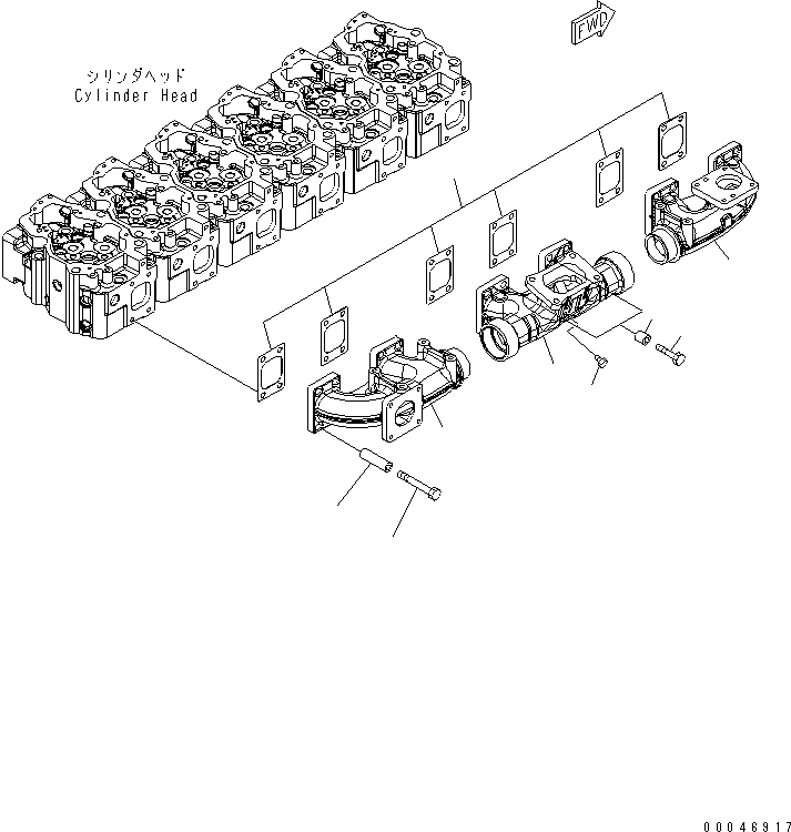 Engines Komatsu / SAA6D140E-5E S/N 530001-UP(SAA6D1JE) / EXHAUST MANIFOLD(#530008-)(030060 : A1510-A4G1)