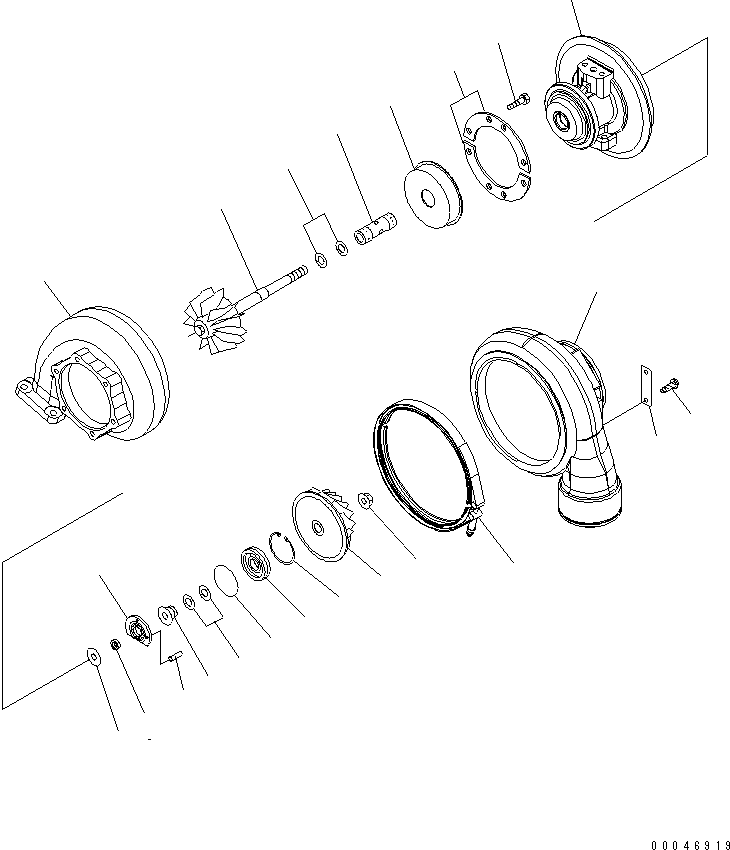 Komatsu parts book diagram for SAA6D140E-5E S/N 530001-UP: TURBOCHARGER (KTR110M-532A) (INNER PARTS)(#530008-)