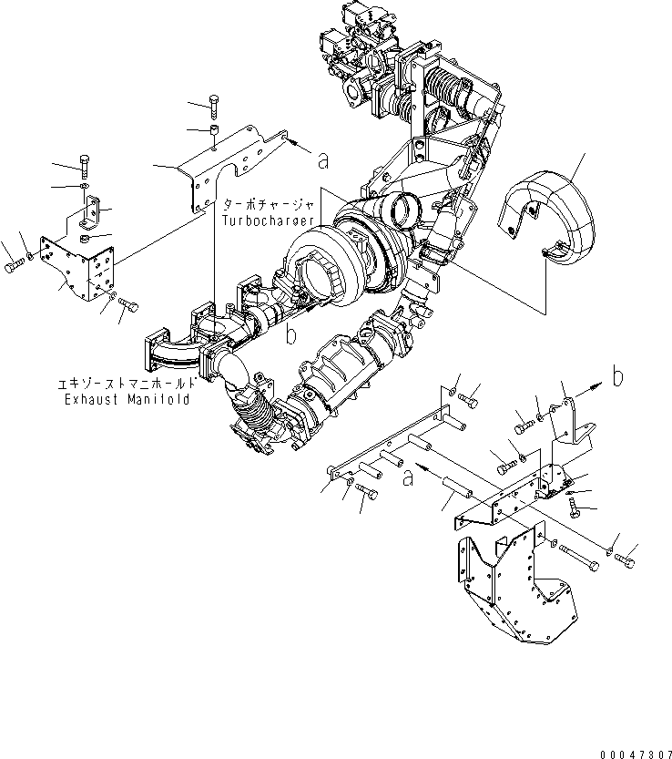 Engines Komatsu / SAA6D140E-5E S/N 530001-UP(SAA6D1JE) / HEAT SHIELD (1/2) (TURBOCHARGER AND EXHAUST MANIFOLD)(#530008-)(030210 : A1570-A4F6)