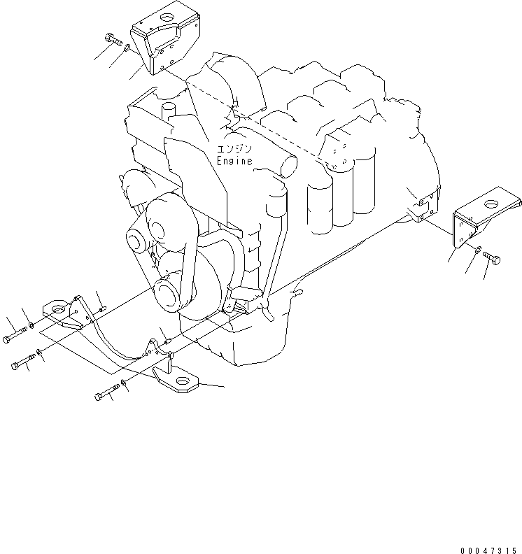 Engines Komatsu / SAA6D140E-5E S/N 530001-UP(SAA6D1JE) / ENGINE SUPPORT(#530008-)(030330 : A2250-A4G3)