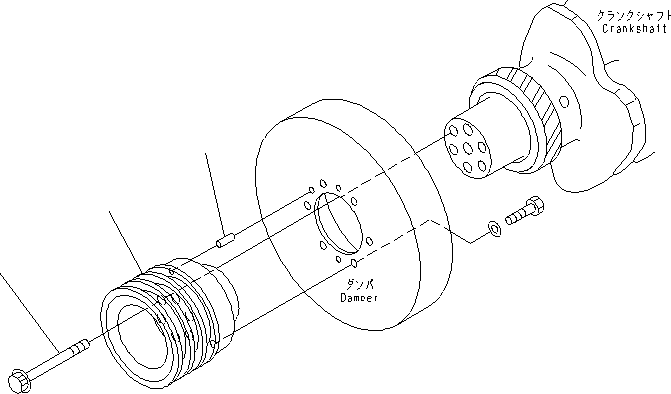 Engines Komatsu / SAA6D140E-5E S/N 530001-UP(SAA6D1JE) / FRONT POWER TAKE OFF (HARDENING PULLEY)(#530057-)(030440 : A2610-A4C8)