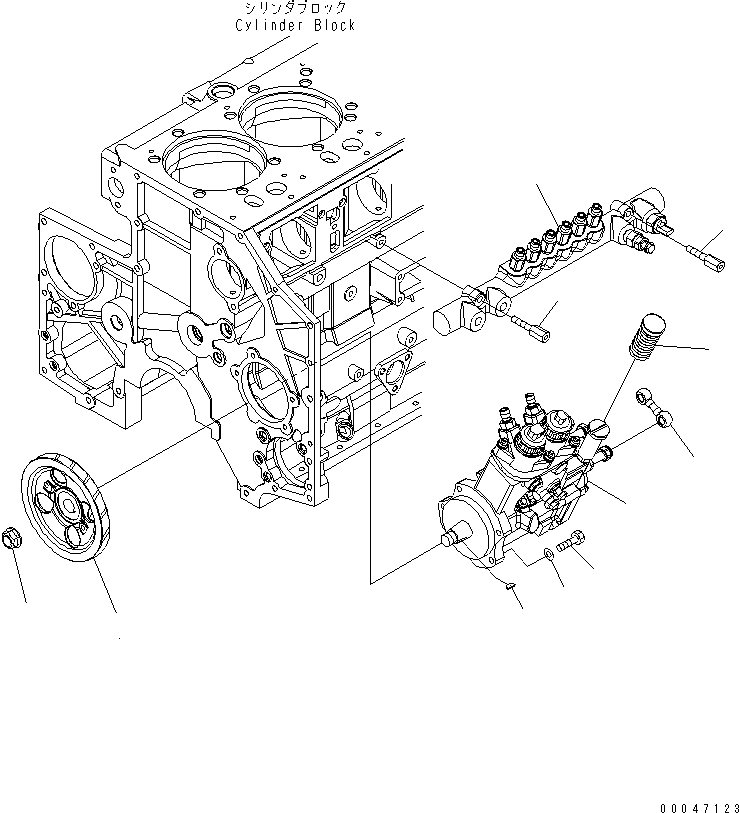 Engines Komatsu / SAA6D140E-5E S/N 530001-UP(SAA6D1JE) / FUEL SUPPLY PUMP AND COMMON RAIL MOUNTING(#530003-)(030480 : A4010-A4R3)