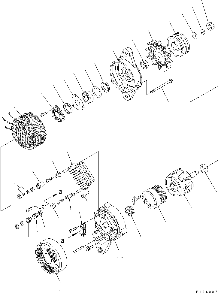 Engines Komatsu / SAA6D140E-5E S/N 530001-UP(SAA6D1JE) / ELECTRICAL WIRING (1/4)(#530699-)(030740 : A6810-A4K3A)