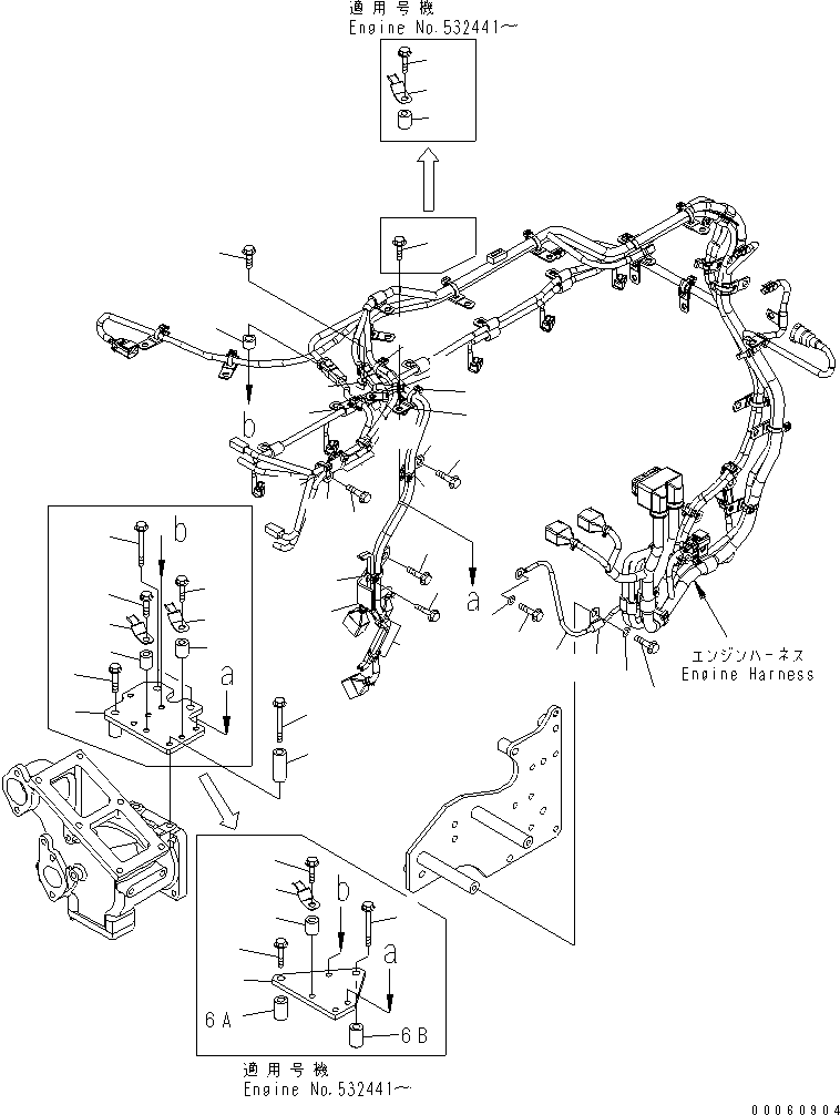 Komatsu parts book diagram for SAA6D140E-5E S/N 530001-UP: ELECTRICAL WIRING (4/4)(#530699-)