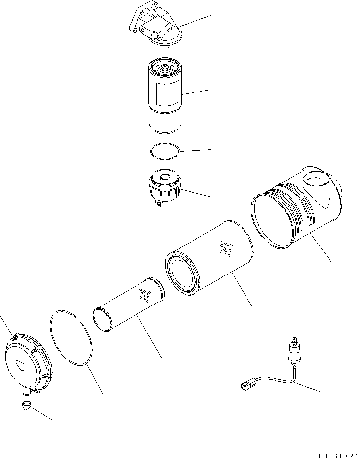 Engines Komatsu / SAA6D140E-5E S/N 530001-UP(SAA6D1JE) / OIL FILTER AND AIR CLEANER (CHASSIS MOUNT)(#530008-)(030830 : B9999-A4X2)
