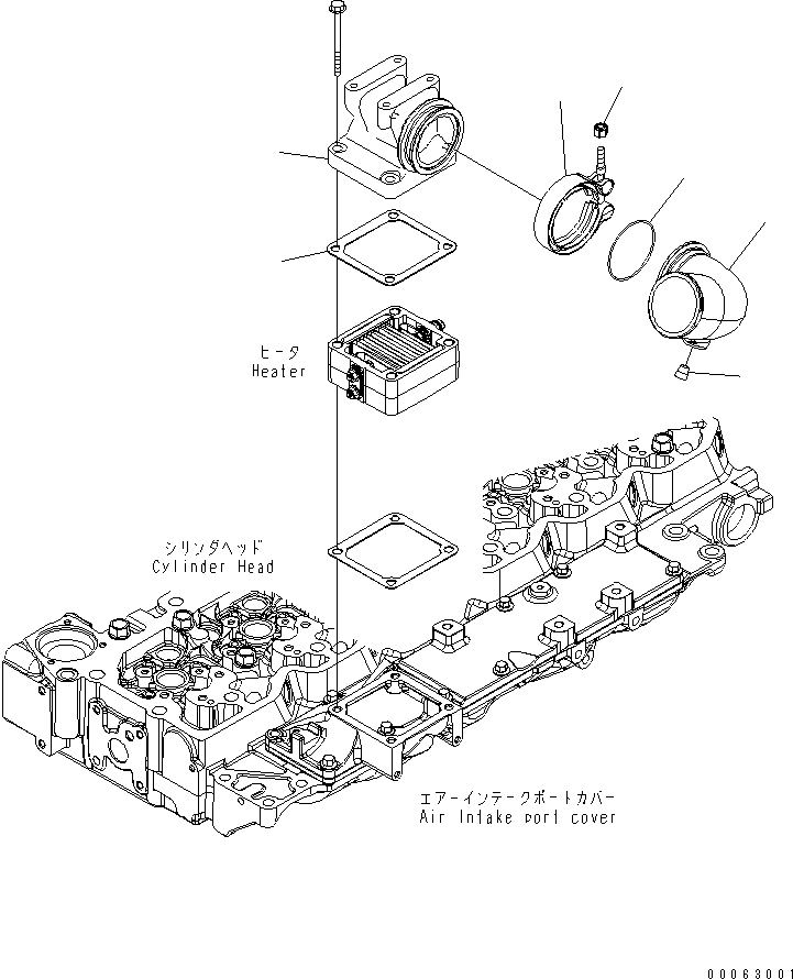 Engines Komatsu / SAA6D107E-1H S/N 26500006-UP(SAA6D1SE) / AIR INTAKE CONNECTOR(#26506237-)(030070 : A131P-01B9)