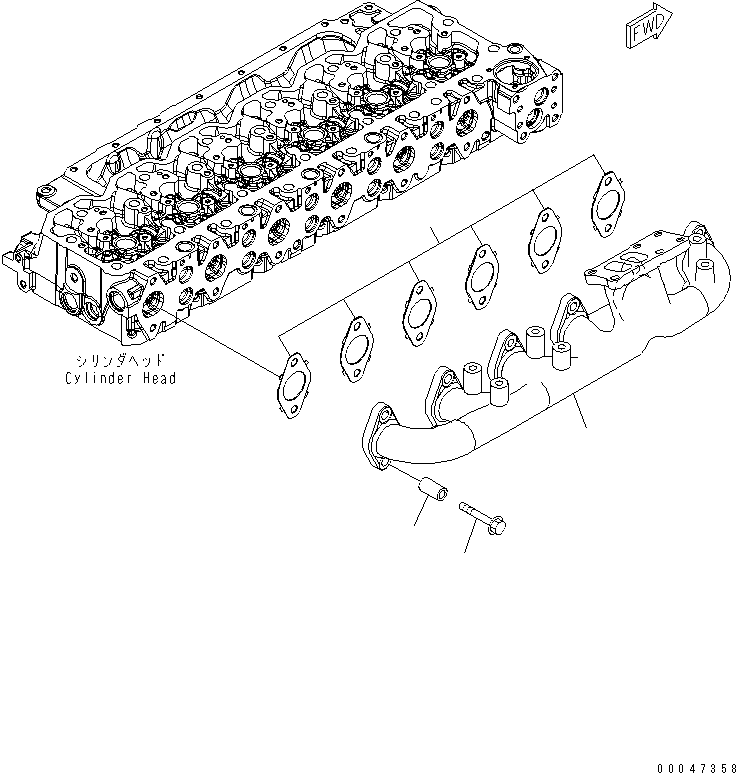 Engines Komatsu / SAA6D107E-1H S/N 26500006-UP(SAA6D1SE) / EXHAUST MANIFOLD(#26506237-)(030110 : A151V-01B2)