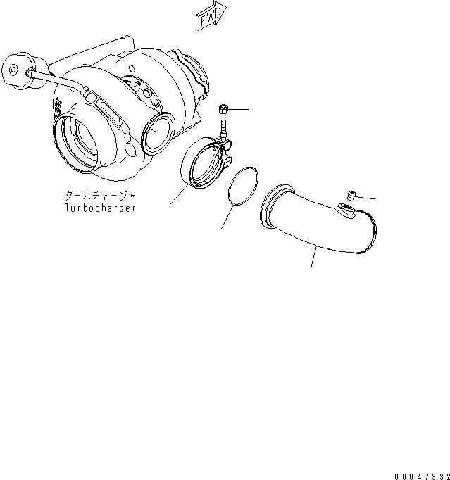 Engines Komatsu / SAA6D107E-1H S/N 26500006-UP(SAA6D1SE) / AIR TRANSFER CONNECTION(#26500067-)(030140 : A153W-01A1)