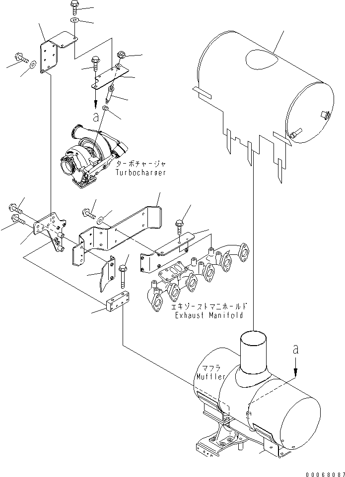Engines Komatsu / SAA6D107E-1H S/N 26500006-UP(SAA6D1SE) / HEAT SHIELD (90A ALTERNATOR)(#26509358-)(030180 : A1570-01H2)