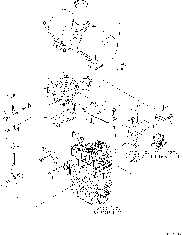 Engines Komatsu / SAA6D107E-1H S/N 26500006-UP(SAA6D1SE) / EXHAUST MUFFLER AND MOUNTING BRACKET(#26506237-)(030190 : A1610-01L1)