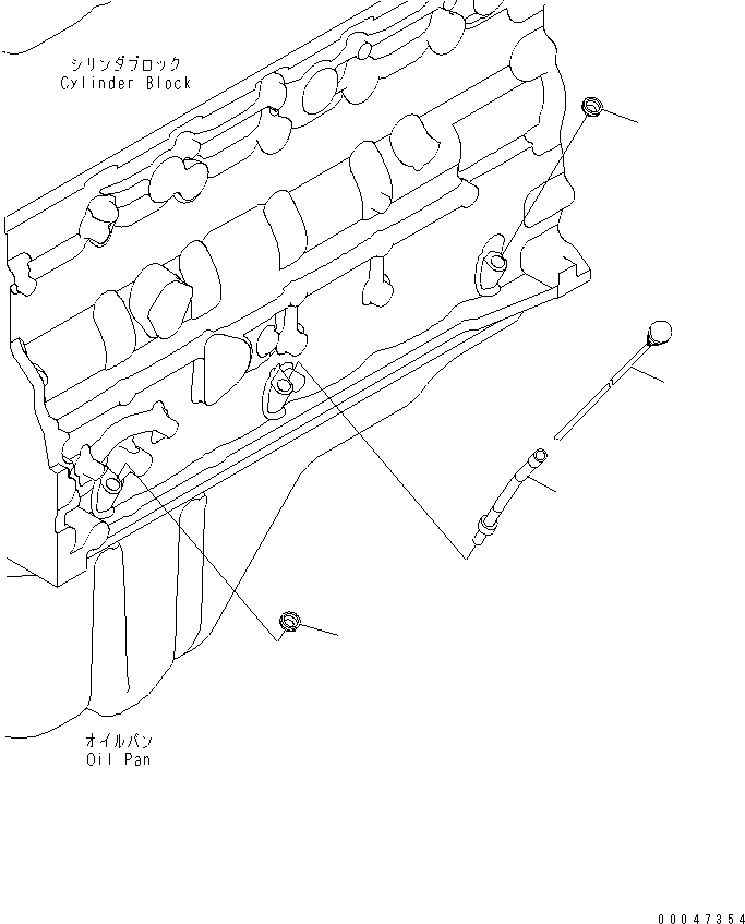 Engines Komatsu / SAA6D107E-1H S/N 26500006-UP(SAA6D1SE) / OIL LEVEL GAUGE(#26500067-)(030310 : A219P-01B1)