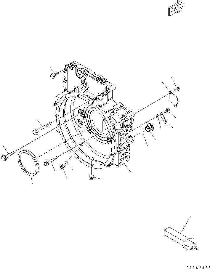 Engines Komatsu / SAA6D107E-1H S/N 26500006-UP(SAA6D1SE) / FLYWHEEL HOUSING(#26506237-)(030320 : A2219-01C3)