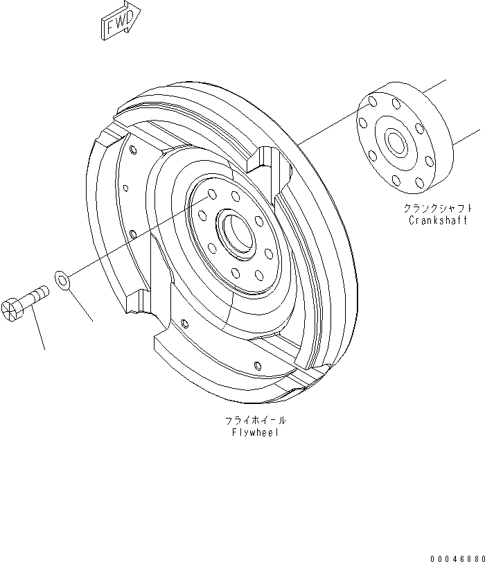 Engines Komatsu / SAA6D107E-1H S/N 26500006-UP(SAA6D1SE) / FLYWHEEL MOUNTING(030340 : A223R-01A0)