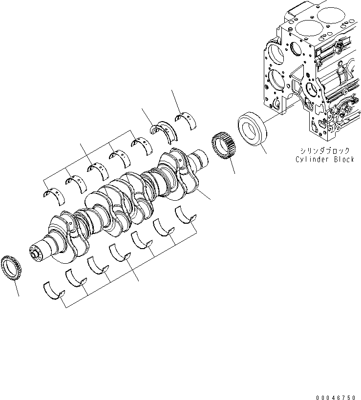Engines Komatsu / SAA6D107E-1H S/N 26500006-UP(SAA6D1SE) / CRANKSHAFT(030350 : A2319-01A2)