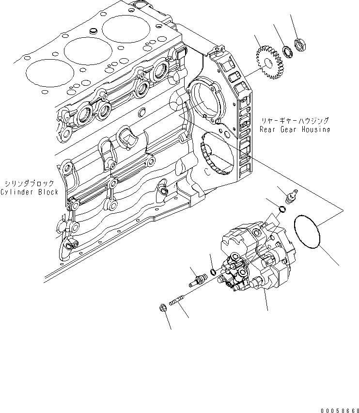 Engines Komatsu / SAA6D107E-1H S/N 26500006-UP(SAA6D1SE) / FUEL INJECTION PUMP(030460 : A4019-01A0)