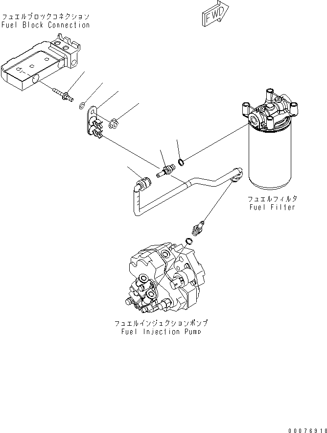 Engines Komatsu / SAA6D107E-1H S/N 26500006-UP(SAA6D1SE) / FUEL FILTER PIPING (EXTRA POOR FUEL SPEC.) (WATER AND DUST)(#26517290-)(030490 : A411R-01C9)