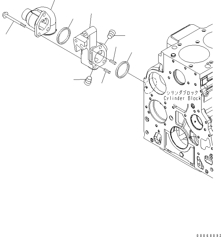 Engines Komatsu / SAA6D107E-1H S/N 26500006-UP(SAA6D1SE) / WATER INLET CONNECTOR¤ FOR 90A ALTERNATOR(#26509358-)(030570 : A501R-01B4)