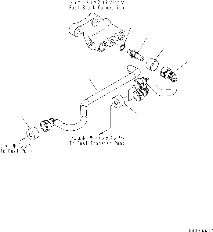 Engines Komatsu / SAA6D114E-3A S/N .-UP(SAA6D1TE) / ENGINE CONTROL MODULE PIPING(030450 : A4222-A3A1)