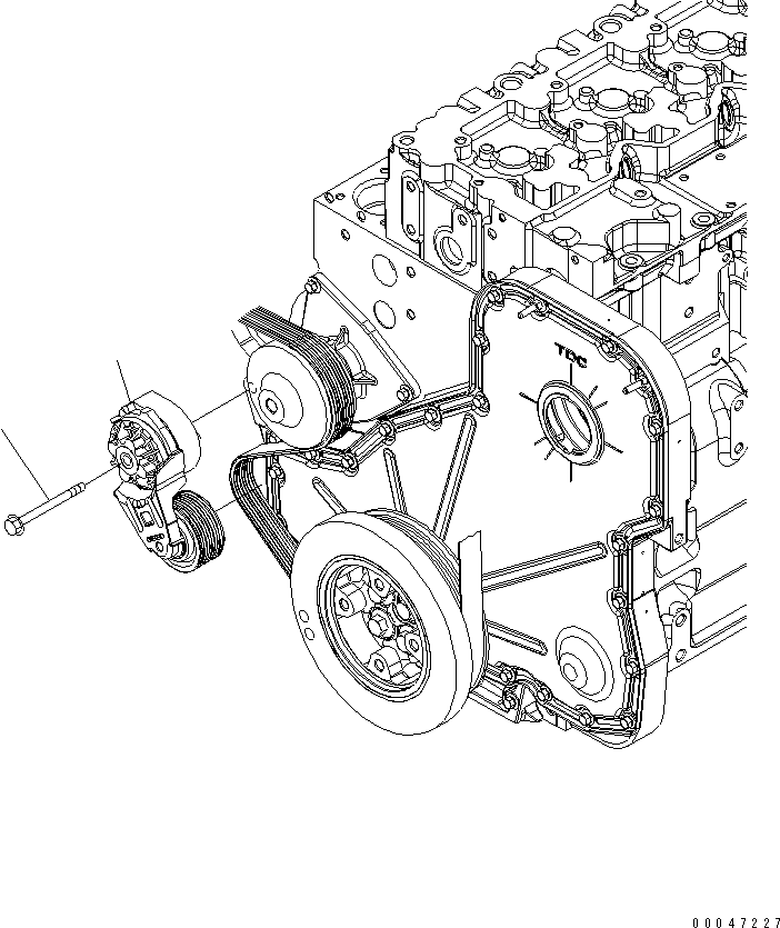 Engines Komatsu / SAA6D114E-3A S/N .-UP(SAA6D1TE) / ALTERNATOR DRIVE (BELT TENSIONER)(030550 : A6103-A3B6)