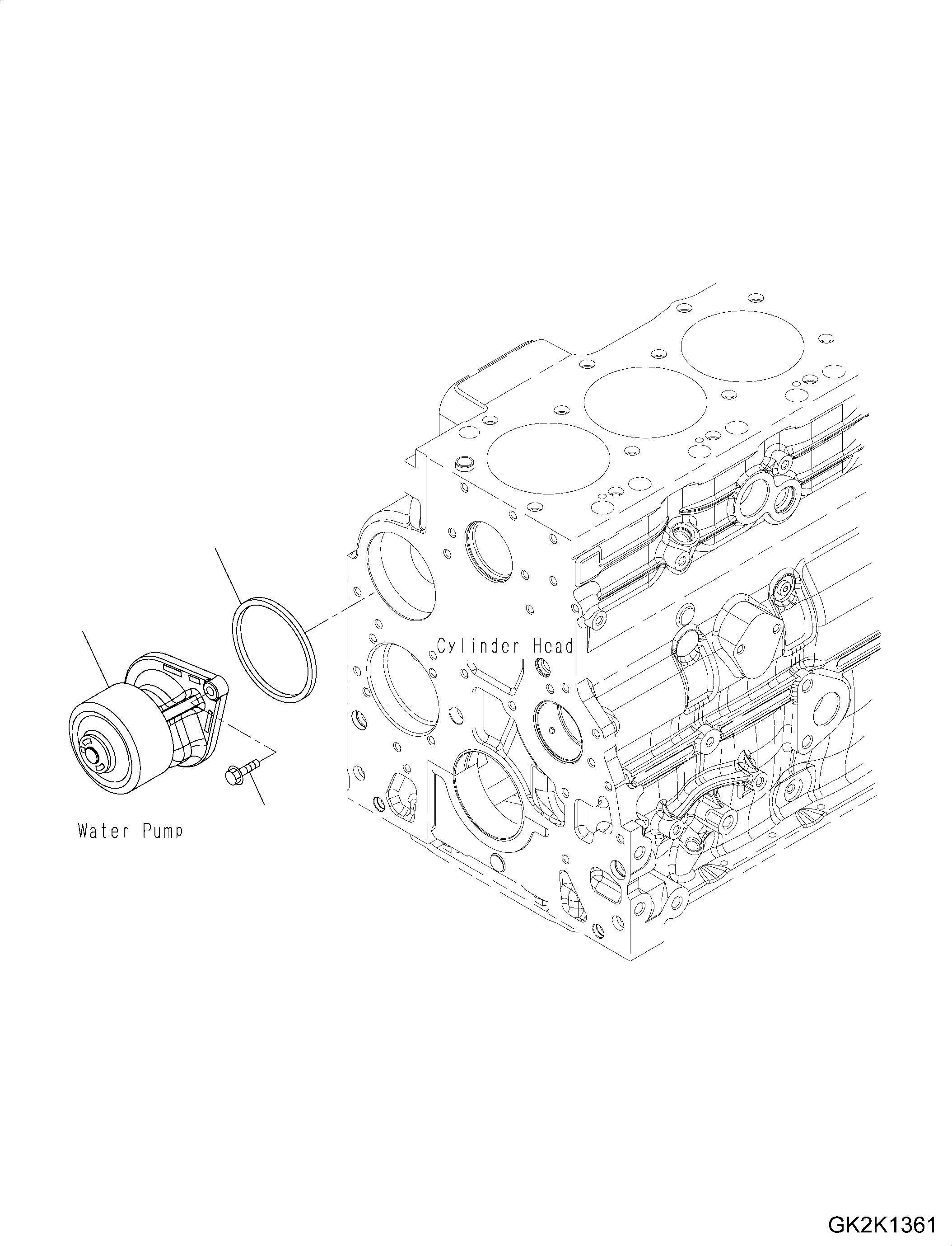 Engines Komatsu / SAA6D107E-2F S/N 2212910-UP (For WA320-7)(SAA6D7FH) / Water Pump(E005001 : A5019-001001)