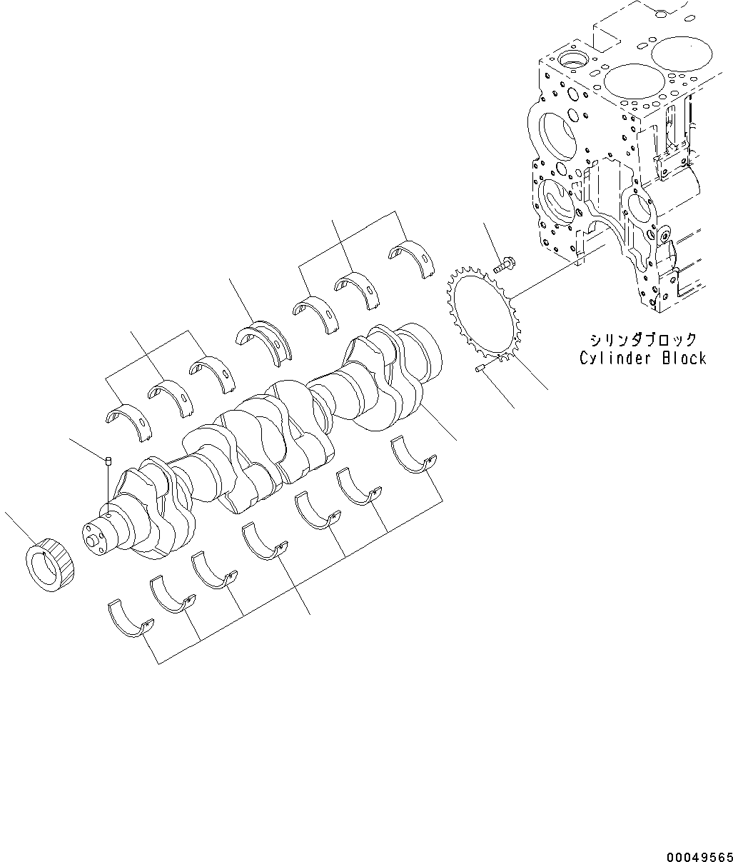 Komatsu parts book diagram for SAA6D114E-3D S/N 26852735-UP: CRANKSHAFT