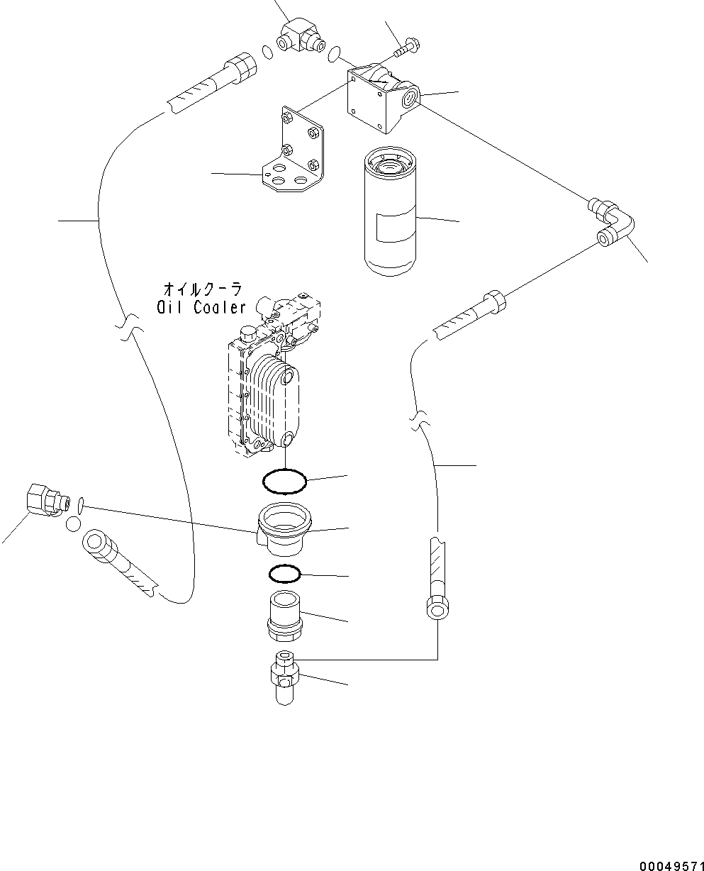 Komatsu parts book diagram for SAA6D114E-3D S/N 26852735-UP: ENGINE OIL FILTER AND ENGINE OIL COOLER, PIPING