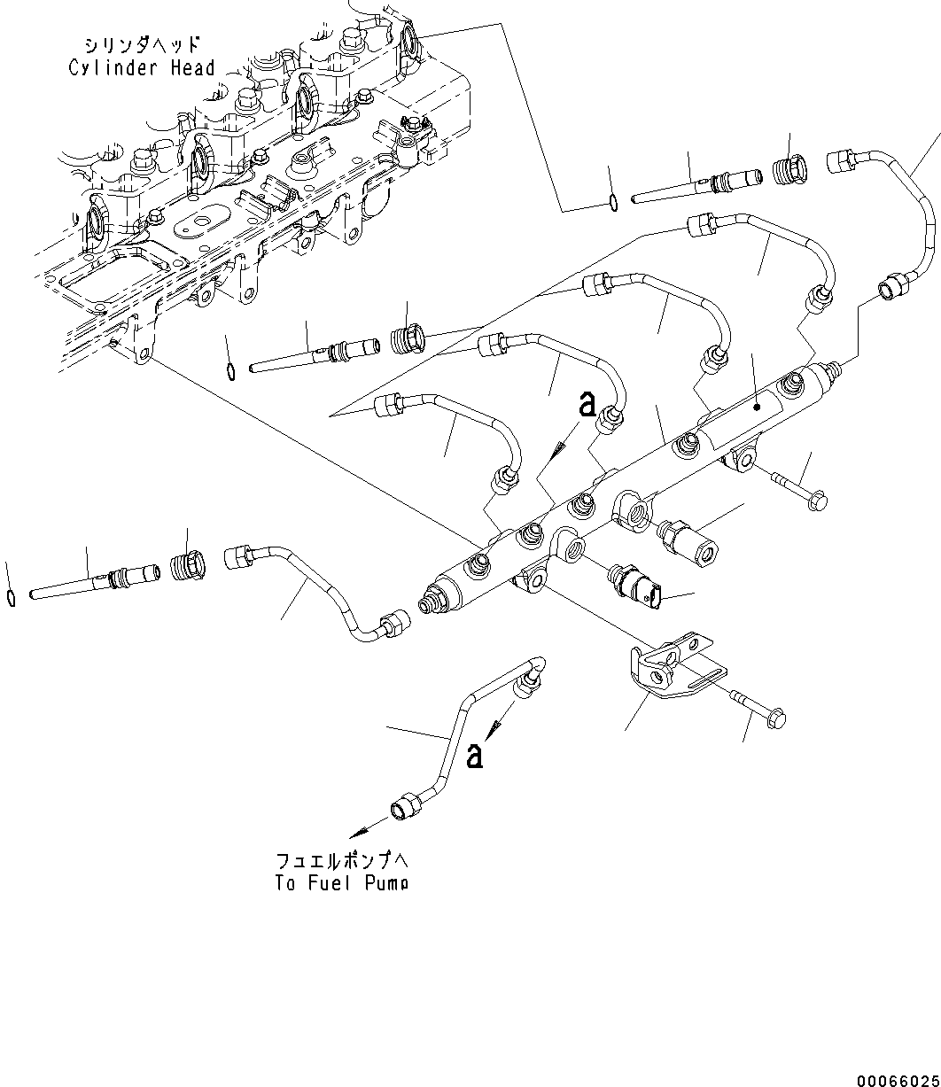 Komatsu parts book diagram for SAA6D114E-3D S/N 26852735-UP: FUEL INJECTION PIPING