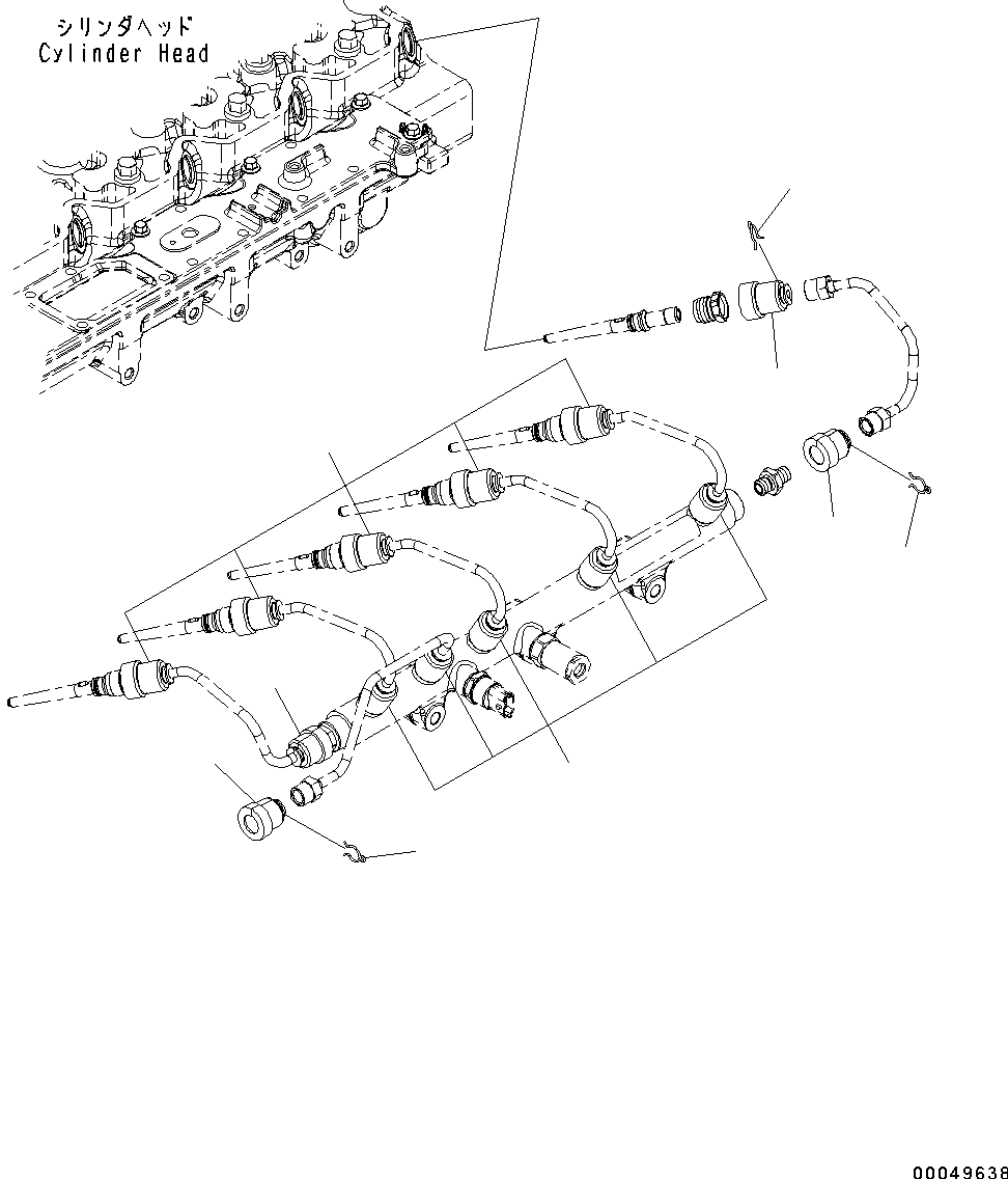 Komatsu parts book diagram for SAA6D114E-3D S/N 26852735-UP: FUEL SYSTEM ACCESSORY