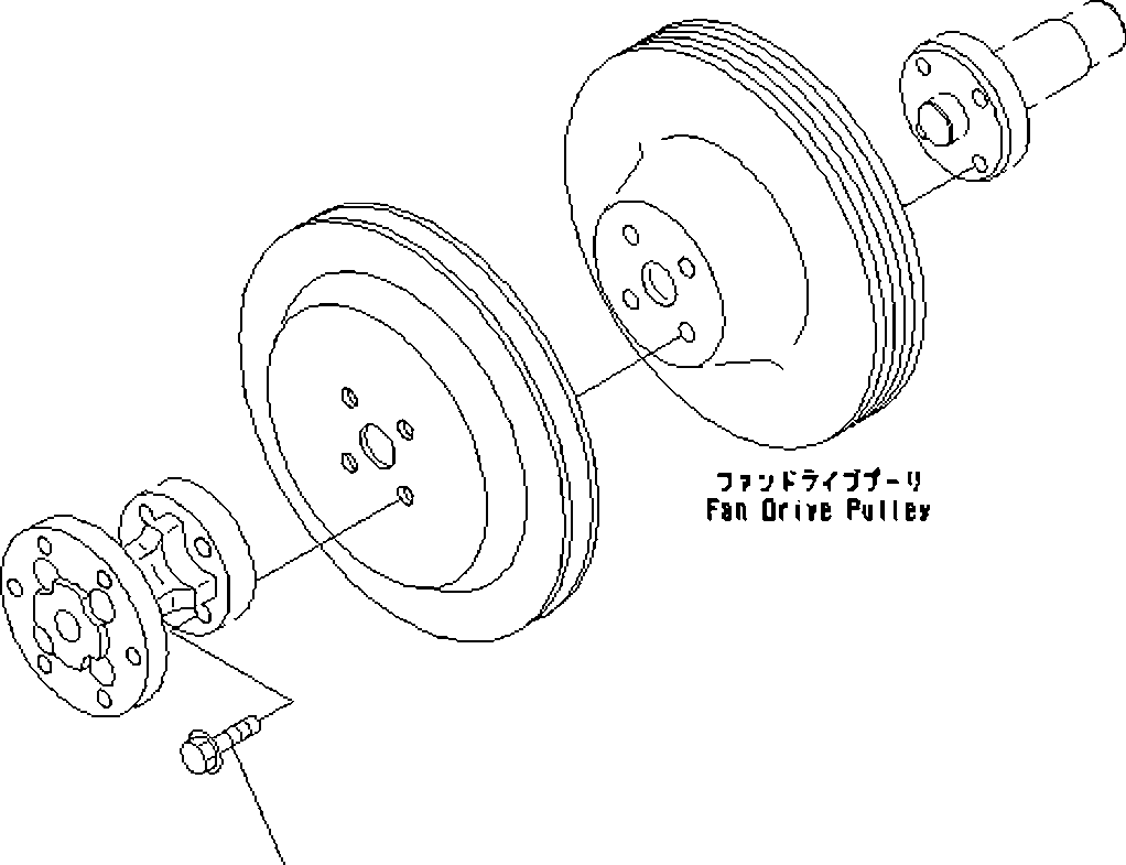 Komatsu parts book diagram for SAA6D114E-3D S/N 26852735-UP: COOLING FAN DRIVE BOLT