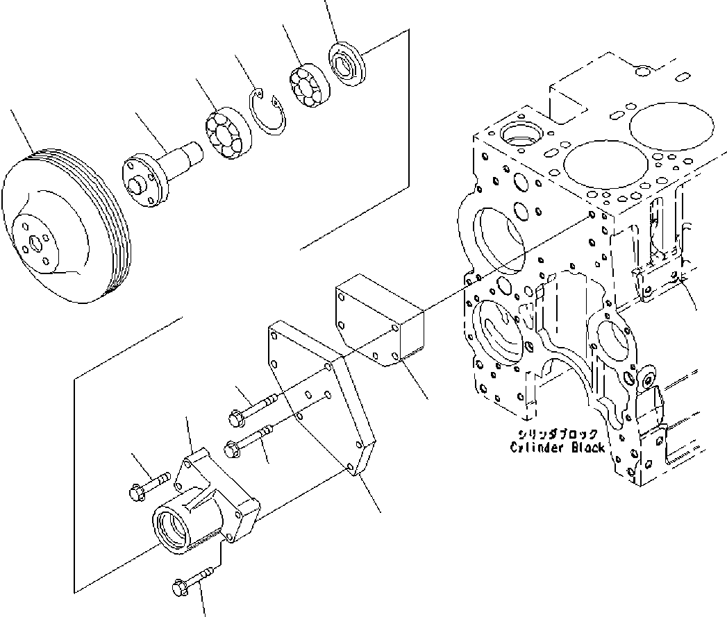 Komatsu parts book diagram for SAA6D114E-3D S/N 26852735-UP: COOLING FAN DRIVE PULLEY