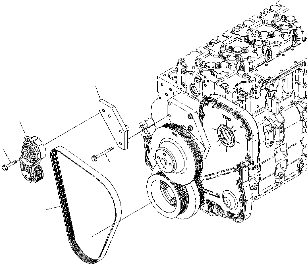 Komatsu parts book diagram for SAA6D114E-3D S/N 26852735-UP: COOLING FAN BELT