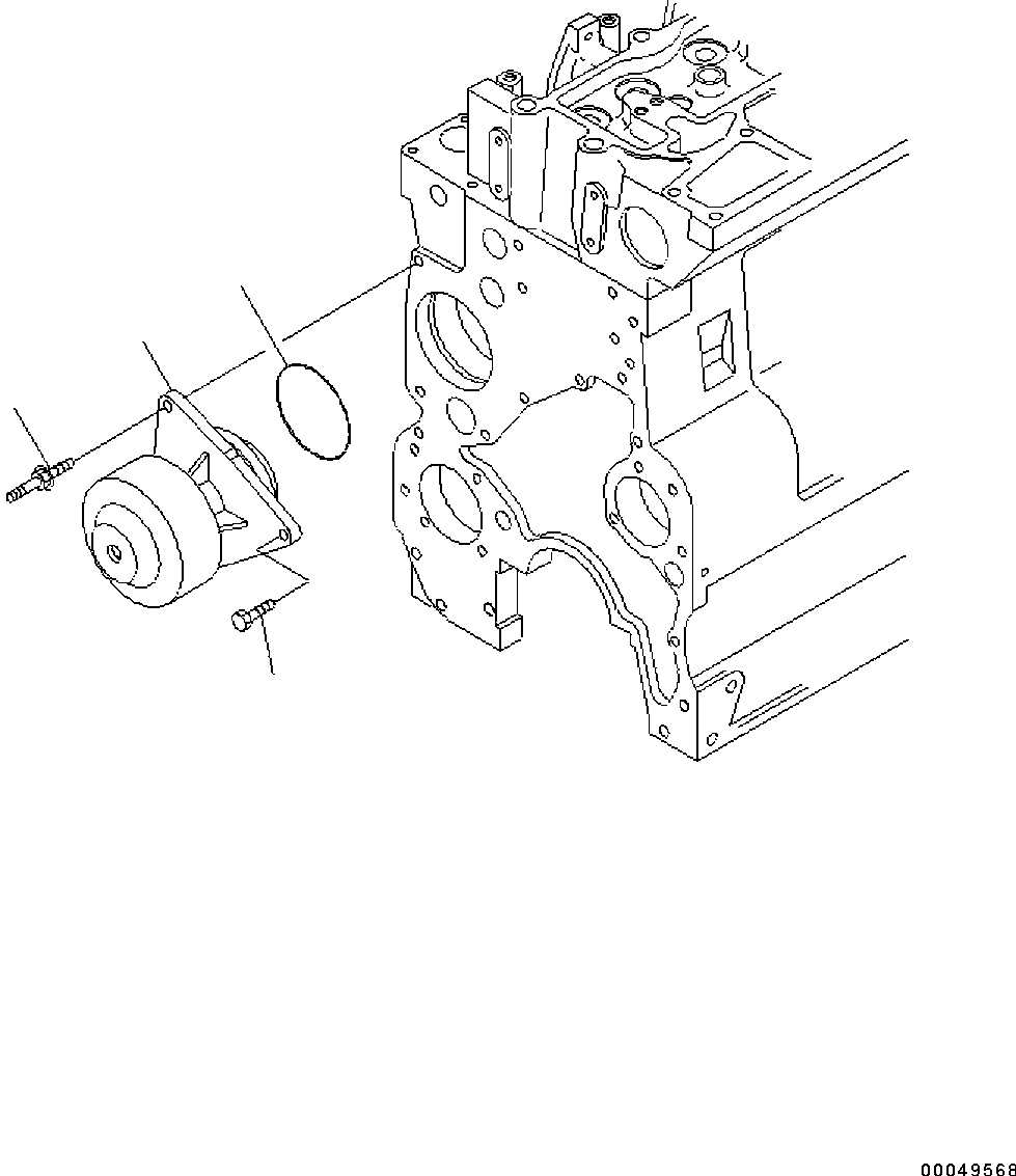 Komatsu parts book diagram for SAA6D114E-3D S/N 26852735-UP: WATER PUMP