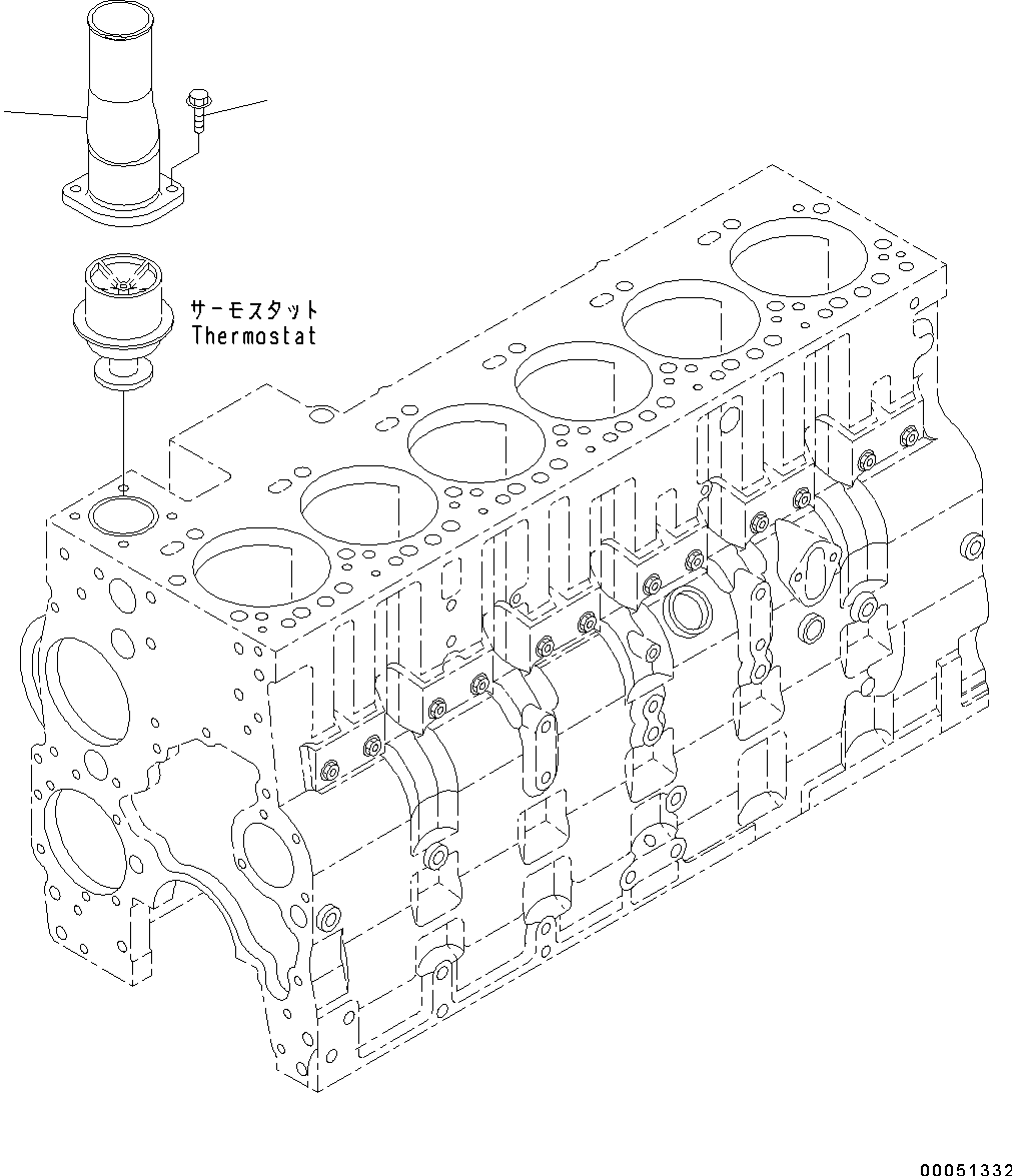 Komatsu parts book diagram for SAA6D114E-3D S/N 26852735-UP: COOLANT OUTLET CONNECTOR