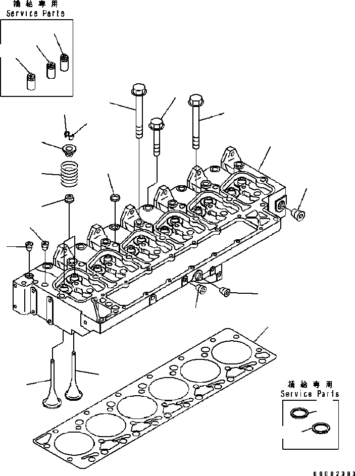 Engines Komatsu / SAA6D102E-2 S/N 30380718-UP(SAA6DW2B) / CYLINDER HEAD(030010 : A1009-01A4)
