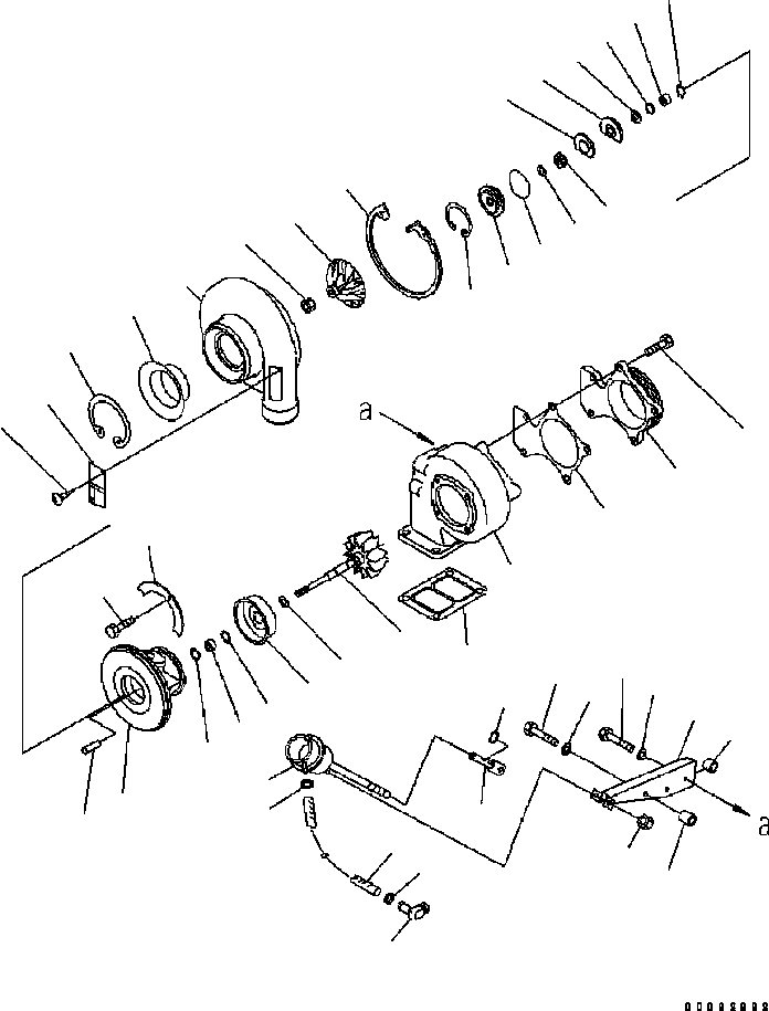 Engines Komatsu / SAA6D102E-2 S/N 30380718-UP(SAA6DW2B) / TURBOCHARGER(030130 : A1539-01C0)