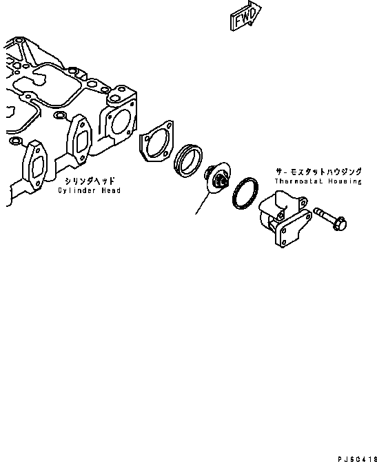 Engines Komatsu / SAA6D102E-2 S/N 30380718-UP(SAA6DW2B) / THERMOSTAT(030150 : A173R-01A0)