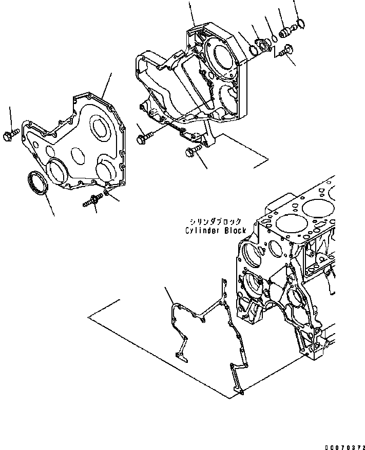 Engines Komatsu / SAA6D102E-2 S/N 30380718-UP(SAA6DW2B) / FRONT COVER(030190 : A2049-01A1)