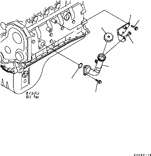 Engines Komatsu / SAA6D102E-2 S/N 30380718-UP(SAA6DW2B) / CYLINDER BLOCK COVER (OIL FILLER AND BRACKET)(030220 : A207S-01A0)