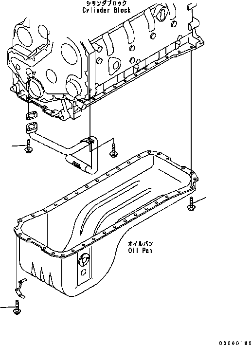 Engines Komatsu / SAA6D102E-2 S/N 30380718-UP(SAA6DW2B) / OIL PAN BOLT(030230 : A211R-01A2)