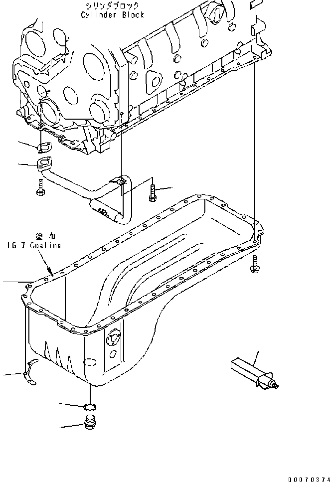 Engines Komatsu / SAA6D102E-2 S/N 30380718-UP(SAA6DW2B) / OIL PAN AND SUCTION TUBE(030260 : A2119-01B7)