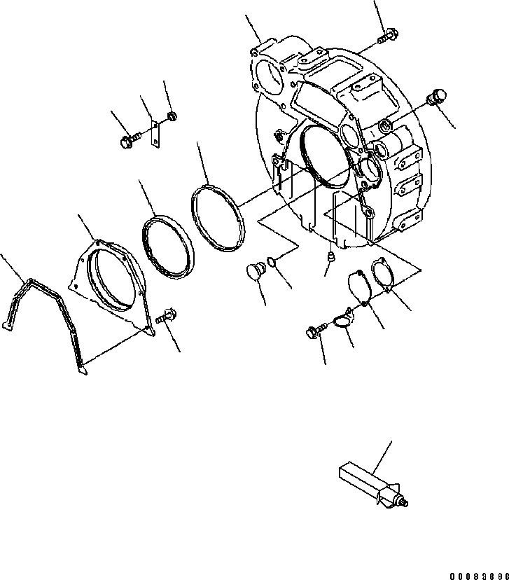 Engines Komatsu / SAA6D102E-2 S/N 30380718-UP(SAA6DW2B) / FLYWHEEL HOUSING(030280 : A2219-01B4)