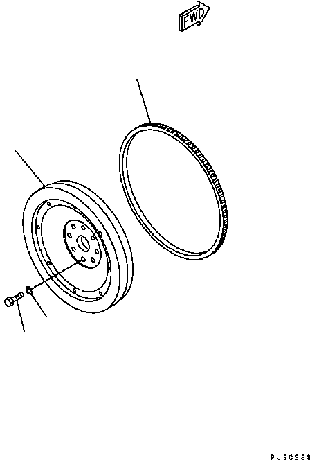 Engines Komatsu / SAA6D102E-2 S/N 30380718-UP(SAA6DW2B) / FLYWHEEL(030290 : A223P-01C2)