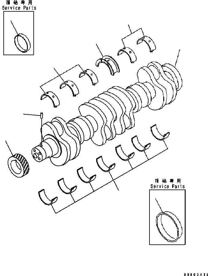 Engines Komatsu / SAA6D102E-2 S/N 30380718-UP(SAA6DW2B) / CRANKSHAFT(030300 : A2319-01A0)